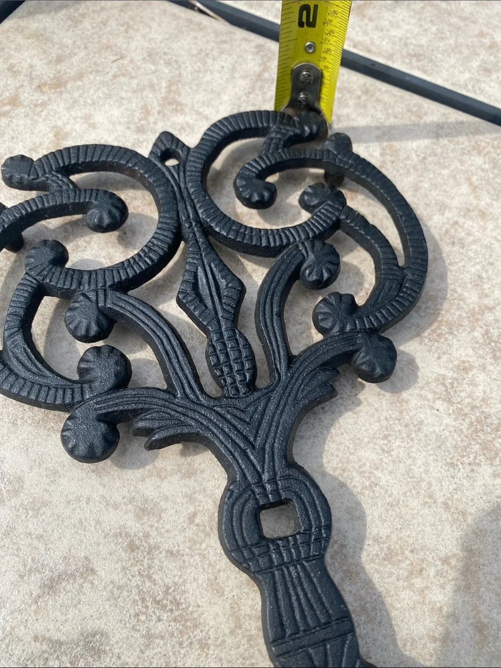 Vintage Wilton Butterfly/Ornate Scroll Cast Iron 3 Peg Feet Trivet or Wall Art